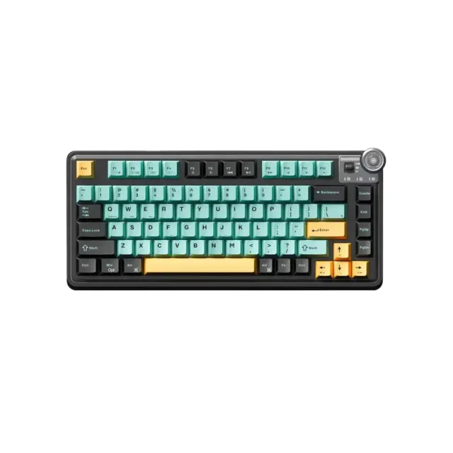 Lingbao MK75 Tri-Mode Mechanical Keyboard -Dark Green Orange