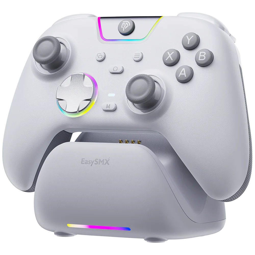 EasySMX X05 PRO Multiplatform Wireless Gaming Controller - White (Charging Dock Edition)