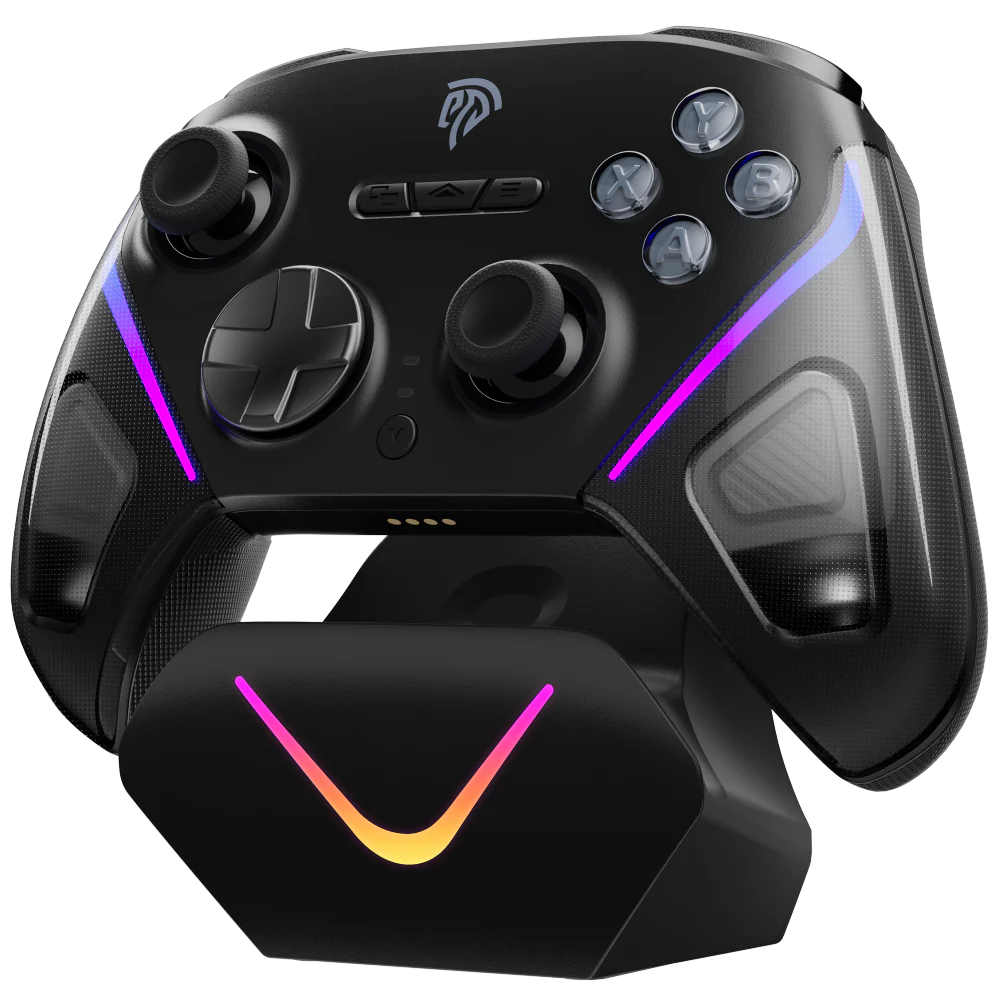 EasySMX D10 Multiplatform Gaming Controller with TMR sticks, Trigger Lock and Charging Dock - Black