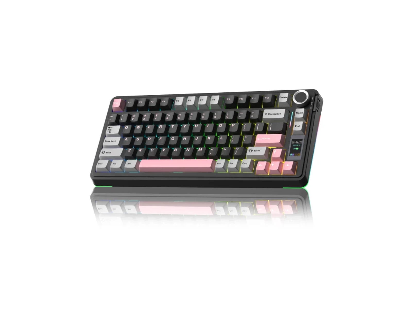 AULA S75 Pro Tri-Mode Wireless Mechanical Keyboard - Black Gray Pink (Star Vector Switch)